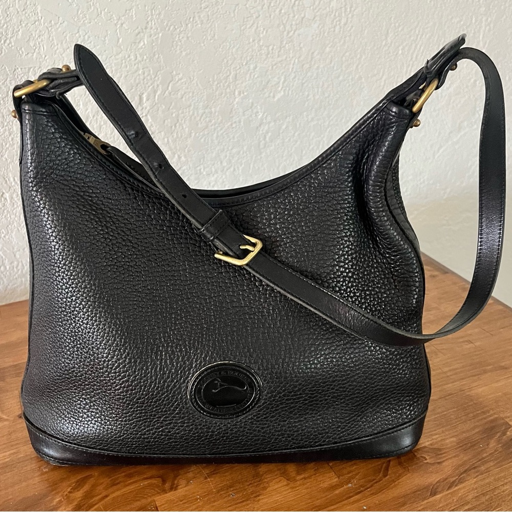 Dooney & Bourke Black Pebbled Leather Shoulder Bag